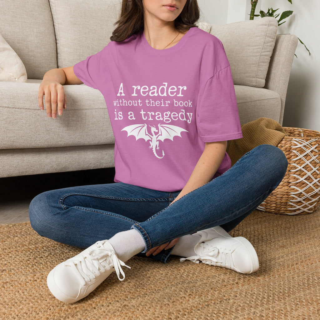 A reader without their book is a tragedy T-Shirt