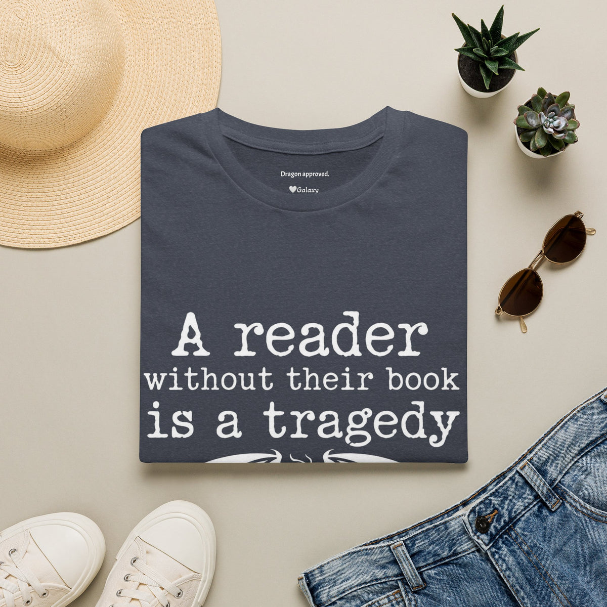 A reader without their book is a tragedy T-Shirt