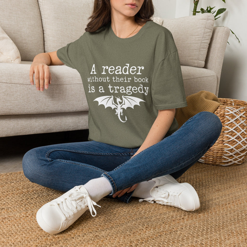A reader without their book is a tragedy T-Shirt